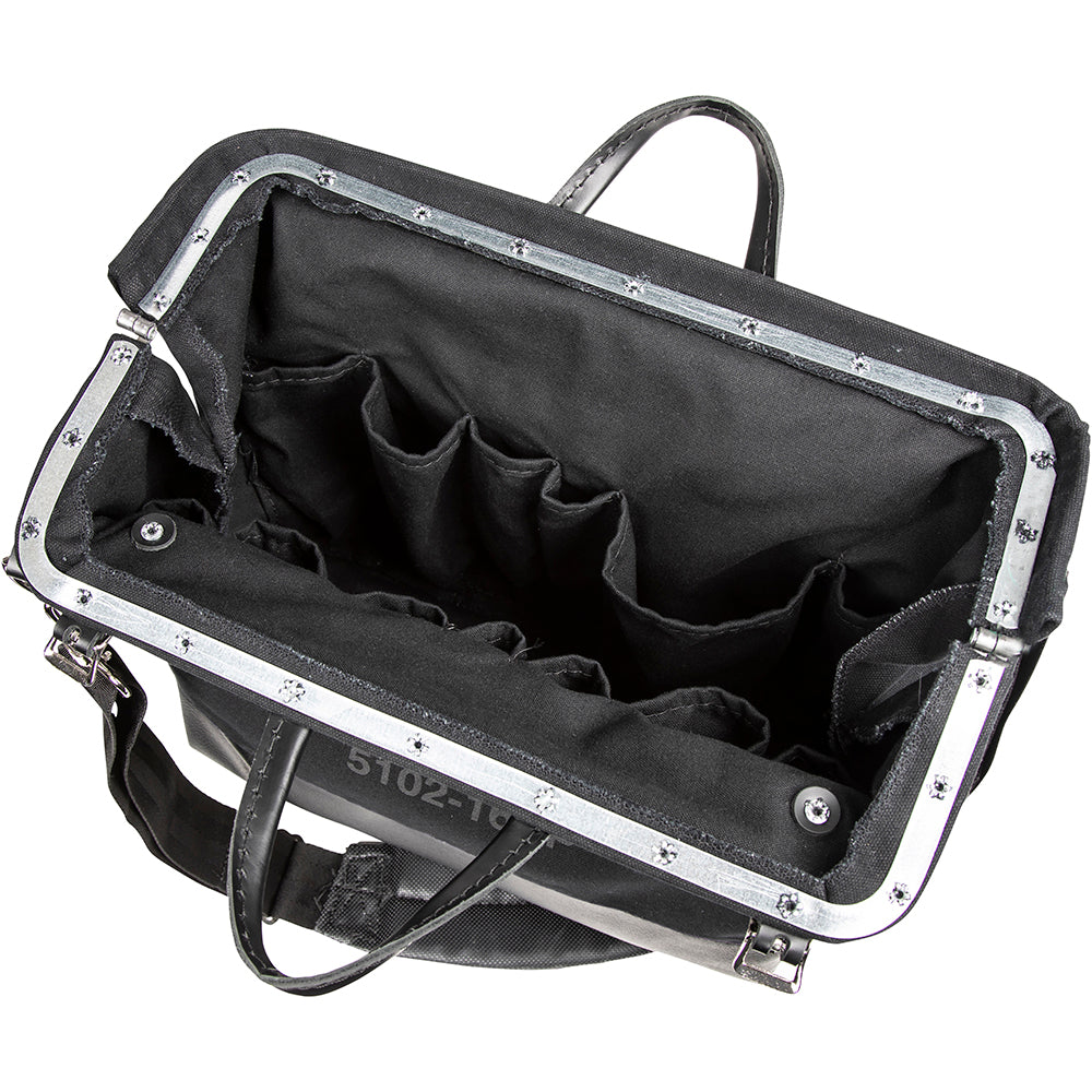 Klein Tools 510216SPBLK Deluxe Black Canvas Tool Bag, 16-Inch